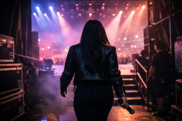 Demi Lovato walking on stage