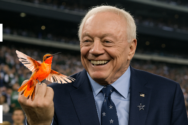 Jerry Jones flipping the bird
