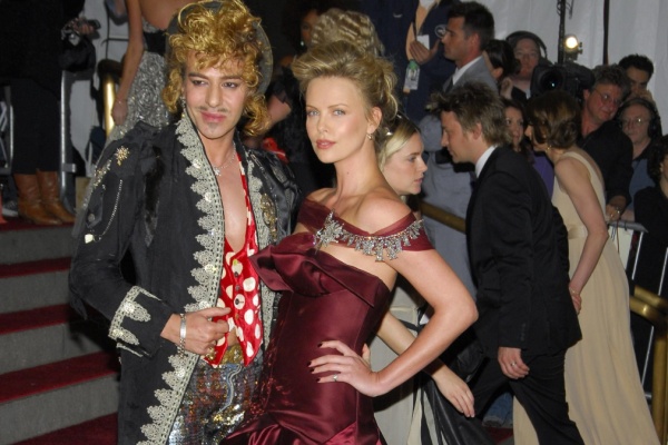 John Galliano and Charlize Theron wearing Dior at Met Gala 2006