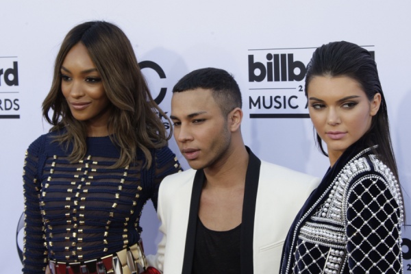 Jourdan Dunn, designer Olivier Rousteing, and Kendall Jenner at billboard music awards in Las Vegas