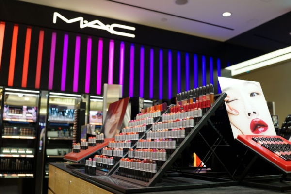 MAC Cosmetics store and lipstick display