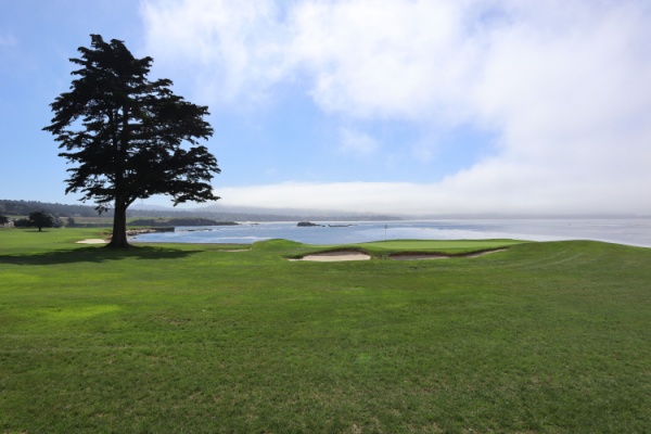 View of oceanfront Pebble Beach golf course