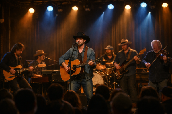 Ryan Bingham playing on stage